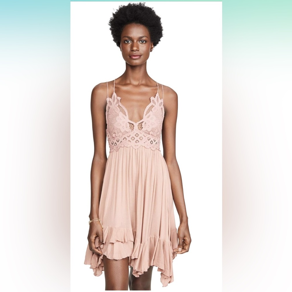 Free People‎ Adela Purple and Mauve Sleeveless Mini Dress with Ruffled Skirt